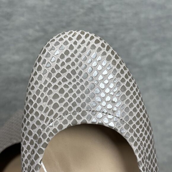 Vionic Ballet Flats 7 Alexa Metallic Lizard Orthotic Shoes Silver Nappa Leather - Picture 14 of 16